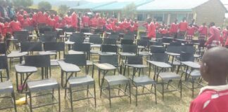 Chairs replace stones at school