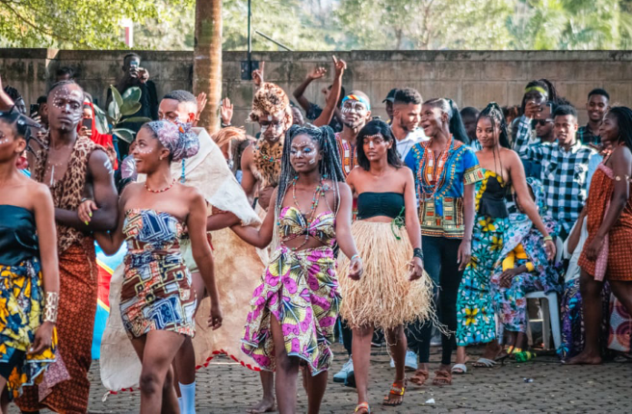 DRC Students (Overall winners) showcasing their traditional dressing on the runway.