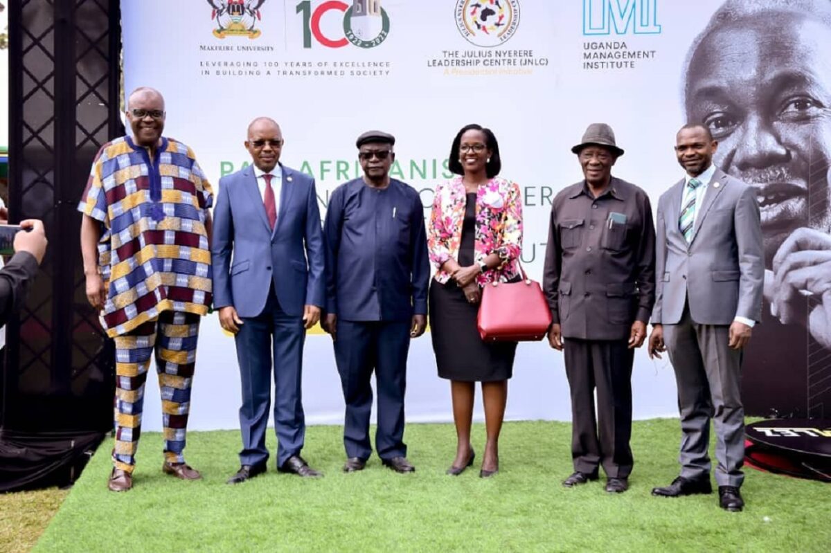 Mrs. Lorna Magara the University Council Chairperson together with the guests on the second day of the symposium. PHOTO/Daniel Tusiimukye, The Scholar Media Africa.