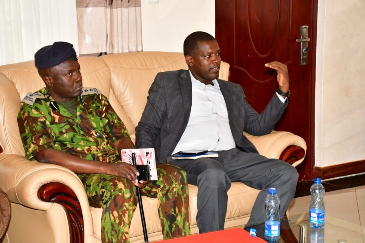 DCC Ali Omar with Baringo Governor Benjamin Cheboi. DCC Omar says that he has maintained his boundaries with politicians and he focuses on his administrative work rather than politicking. PHOTO/Janet Kiriswo, The Scholar Media Africa. 