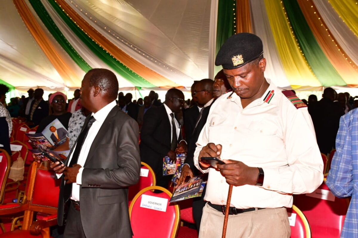 DCC Omar Ali with Sub County Police Commissioner Baringo County, Mr. Joseph Ongaya. Security meetings, conflict resolution strategies and public sensitization on security have been some of the pragmatic approaches employed to curb insecurity in Baringo County. PHOTO/Janet Kiriswo, The Scholar Media Africa.