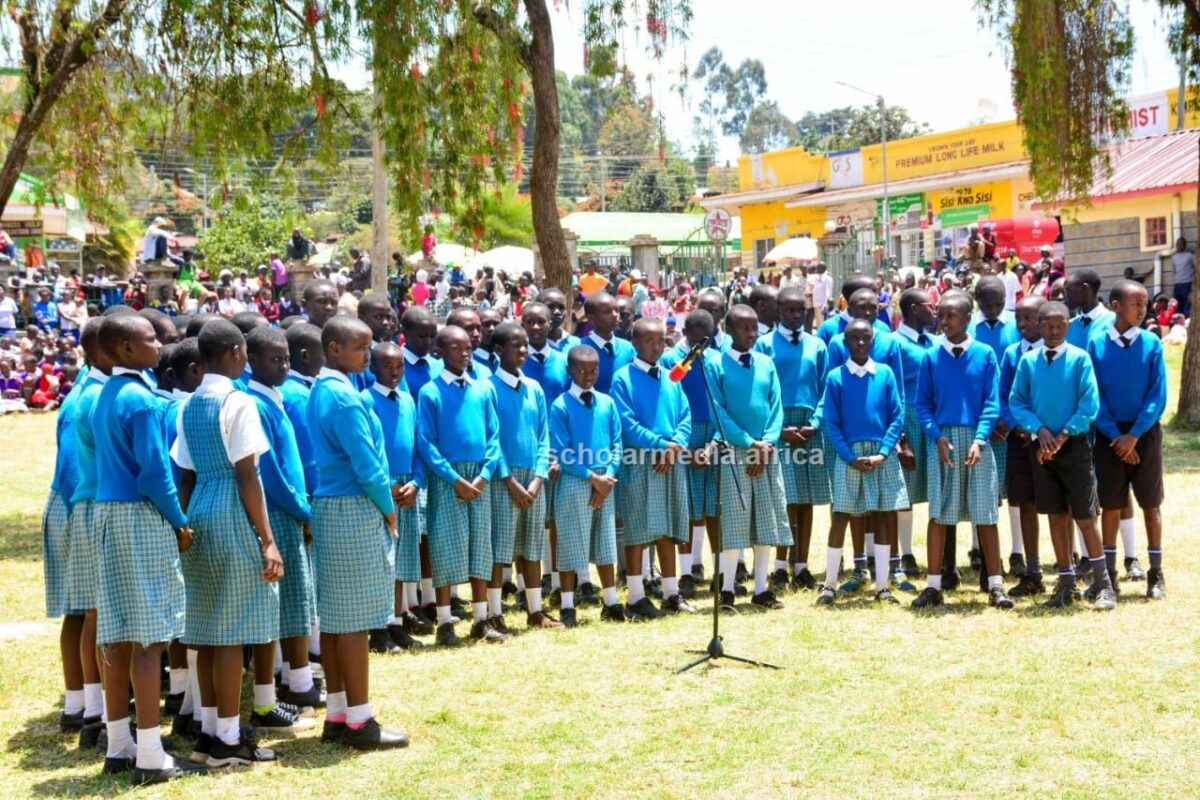 Eldama Ravine Day and Boarding Primary School performing a piece on Children Rights. PHOTO/Janet Kiriswo/The Scholar Media Africa.