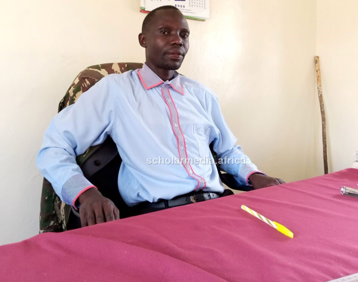 Assistant Chief Suleiman Omar in his office. PHOTO/Janet Kiriswo, The Scholar Media Africa.