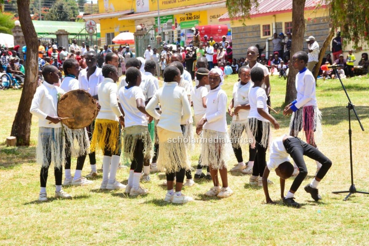 Shimoni Primary school kids showcasing their acrobatic skills, during the Mashujaa Day celebration. PHOTO/Janet Kiriswo, The Scholar Media Africa.