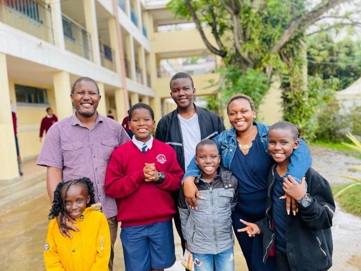 Doubar with his parents and siblings during the pick-up at the Mountain View School, Nairobi. PHOTO/Courtesy.