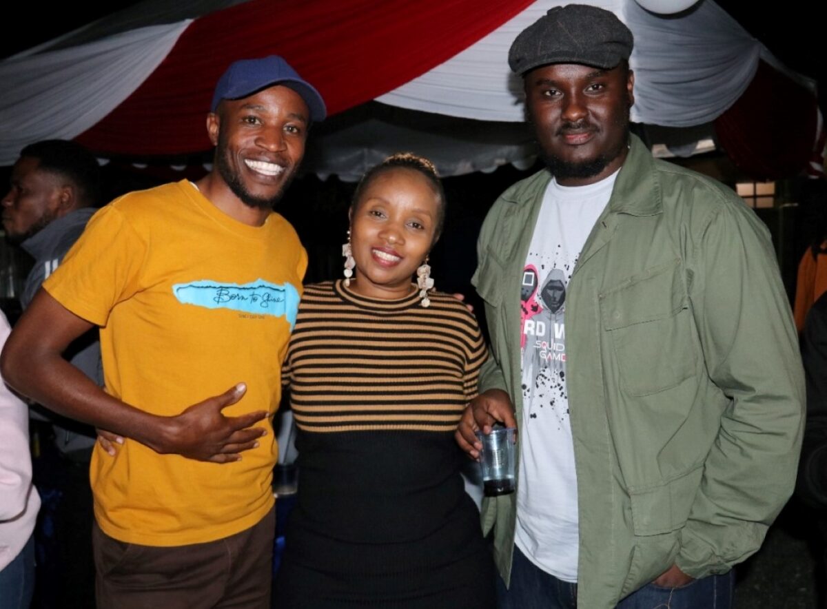 Dennis Matara of St. Johns Ambulance, Soni Kanake of The Soni Kanake Show, and Shukri Wachu of Shahidi News. PHOTO/The Scribes.