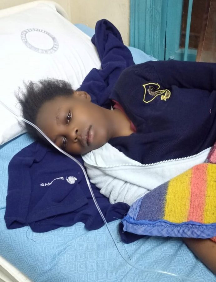 Awuor in hospital. She battled the disease while still doing her examinations and emerged victorious. PHOTO/Courtesy.