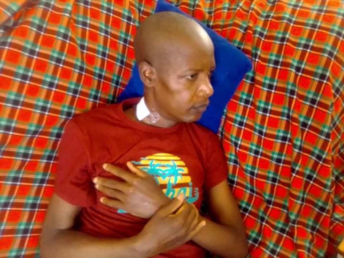 Machera after the biopsy that led to the diagnosing of follicular lymphoma cancer in 2020. He had lost weight significantly. PHOTO/Courtesy.