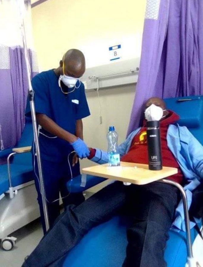 During his final chemotherapy cycles at KUTRRH. PHOTO/Courtesy.