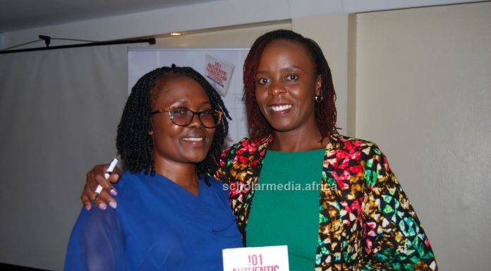 Former Kofi Annan Fellow launches her debut leadership guide Dr. Mosinya Nyaberi poses with Judith Omondi during her book launch on March 9, 2023 at Sarova Panafric Hotel, Nairobi. The two were fellows in the KAGHLP 2021/22 cohort. PHOTO/Kemunto Ogutu, Scholar Media Africa.