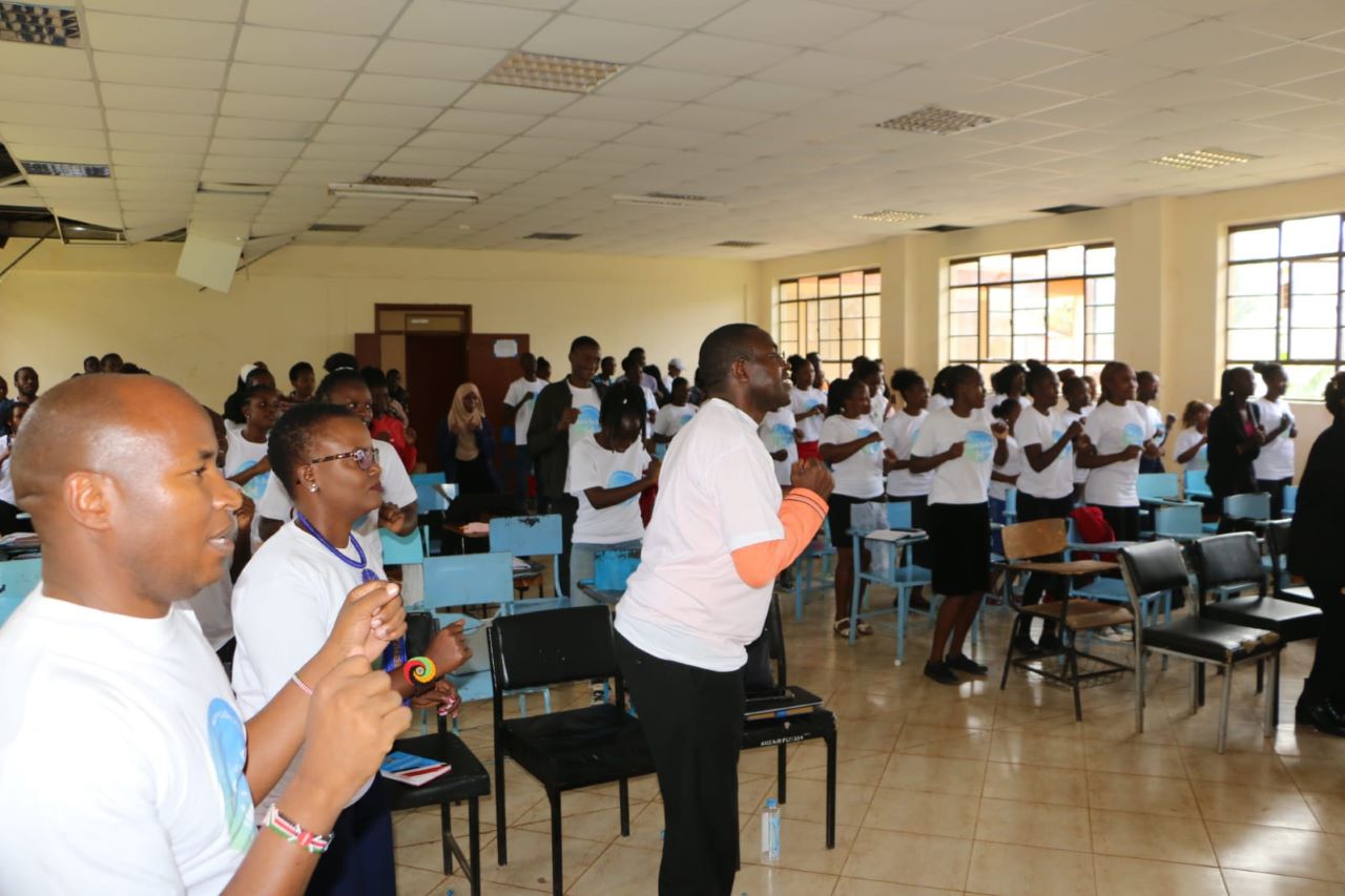 The event's participate enjoying a dance for a health break. PHOTO/KSU Media.