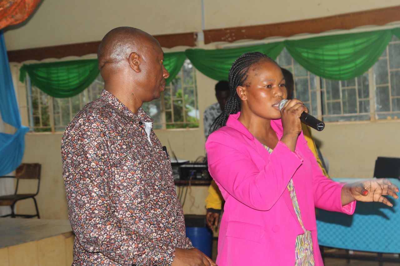 Left: Dr. Nyandoro, a senior lecturer of Literature and Theater Arts in the School of Education and Eunice Samuel, a lecturer at the School of Arts and Social Sciences. PHOTO/Boaz Khuteka/ KSU Media.