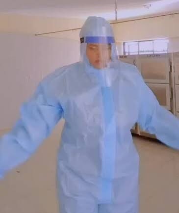 Ann Mwangangi in her Personal Protective Equipment (PPE) at work. PHOTO/ Courtesy.
