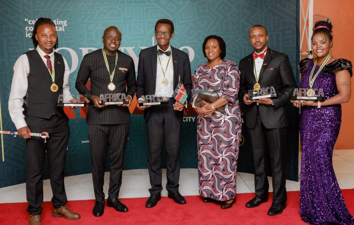 A section of the Forty Under 40 Africa awards winners pose for a photo after being awarded. The event was on March 25, 2023 at The Leonardo Hotel, South Africa. PHOTO/Xodus Communications.