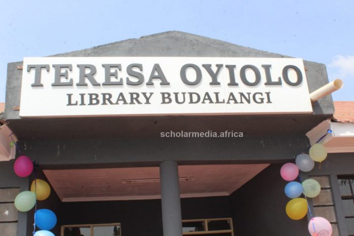Entrance of the TereseaOyiolo Library, a charity service from the Teresa Oyiolo Foundation. PHOTO/Gilbert Ochieng, Scholar Media Africa.