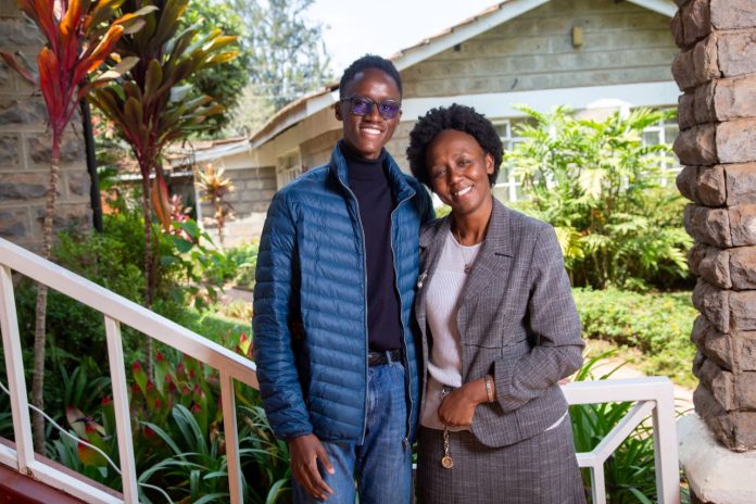 Leeroy Mutunga and his mother, Elizabeth Mutunga. When the parents were battling covid-19, his son Mutunga took care of the family. PHOTO/Courtesy.