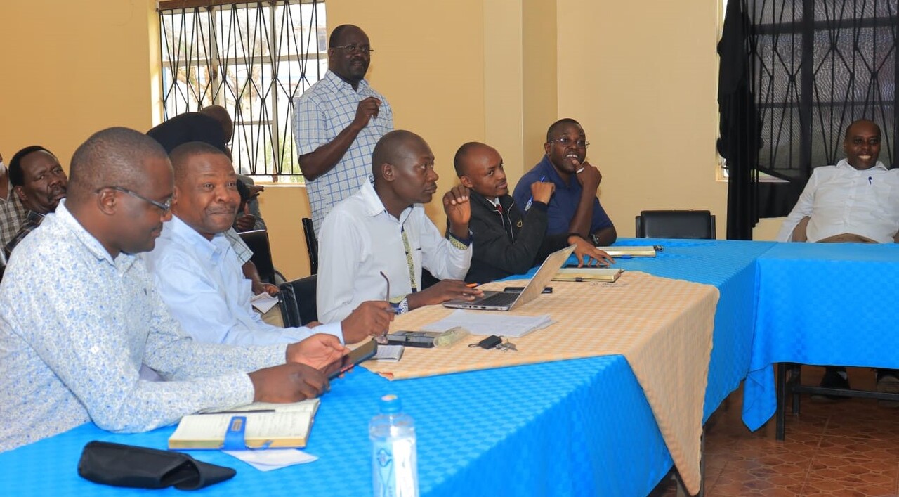 Participants follow proceedings as one of the lecturers gives his input. PHOTO/Everlyn Kimibei, KSU Media.