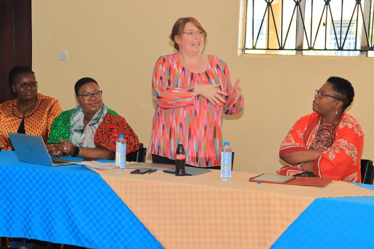 Prof. Sarajane Jones presenting on the different research projects. PHOTO/Everlyn Kimibei, KSU Media.