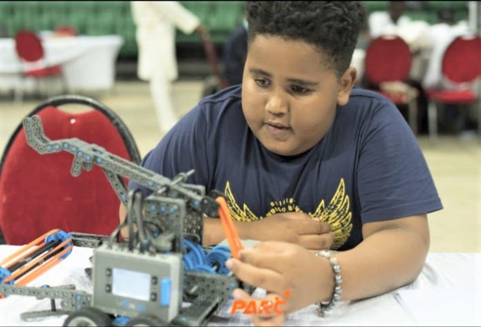 Mangalji Aleem, a young Ugandan robotics and coding enthusiast who has built Lego from age three upto now. He is among the children set to represent Uganda during the VEX Robotics World Championship in Dallas, Texas, USA, from April 25 to May 4, 2023. PHOTO/Courtesy.