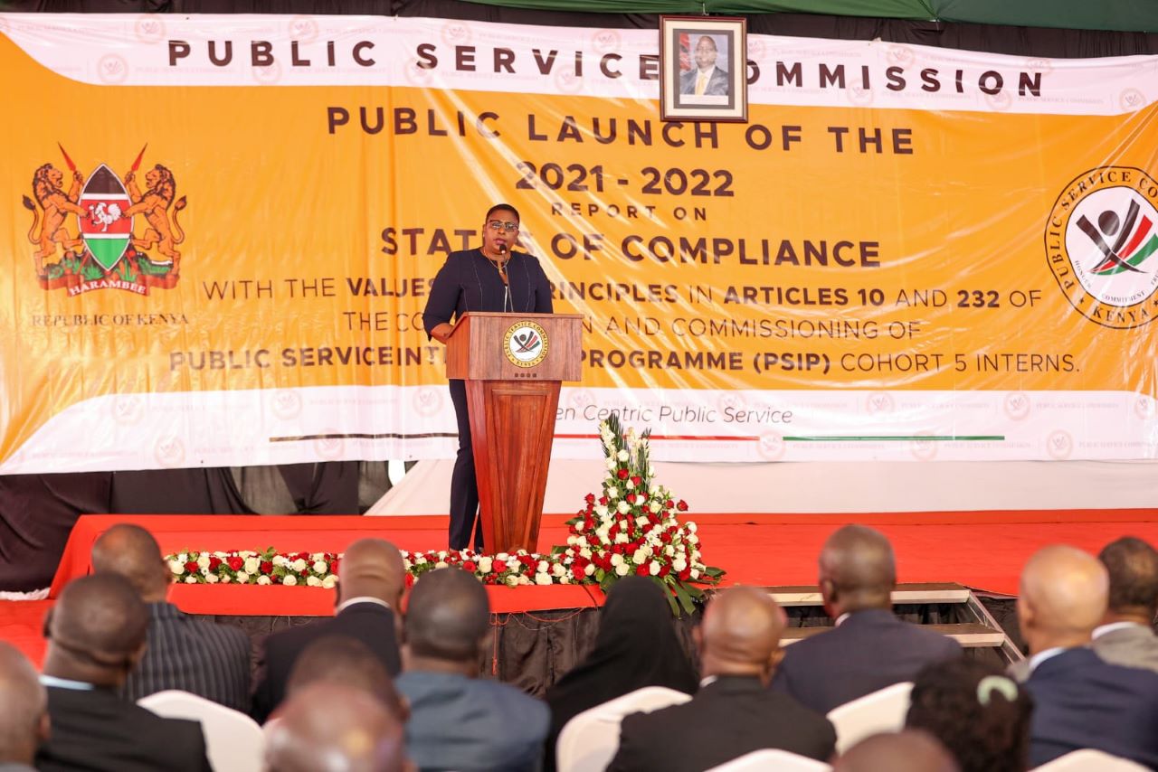 Aisha Jumwa, CS for Public Service, Gender and Affirmative Action, giving her input during the event. PHOTO/Courtesy.