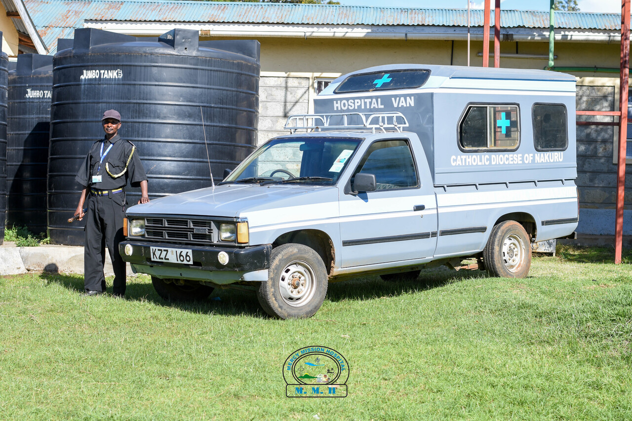 Joseph Lokirdi standing along the KZZ ambulance that was used on that day. PHOTO/MMH.