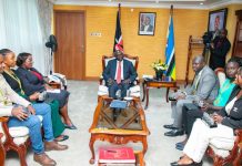 DP Gachagua, CS Malonza meet winners of Forty Under 40 Africa Awards Deputy President Rigathi Gachagua (center) with Tourism CS Peninah Malonza, (far left) in a meeting with the winners of Forty Under 40 Africa Awards at the DP's office on April 4, 2023. PHOTO/DPPS.