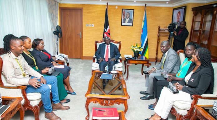 DP Gachagua, CS Malonza meet winners of Forty Under 40 Africa Awards Deputy President Rigathi Gachagua (center) with Tourism CS Peninah Malonza, (far left) in a meeting with the winners of Forty Under 40 Africa Awards at the DP's office on April 4, 2023. PHOTO/DPPS.
