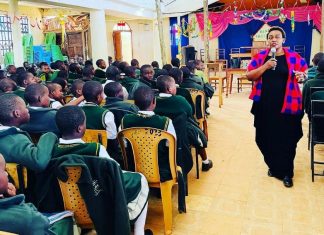 Time to sensitize students on mental health Edinah Kangwana, a mental wellness champion, addressing students at Mobamba High School, Kisii County, during a wellness and career talk. Mental health conversations among children and teenagers are vital in schools, homes and in communities. PHOTO/Courtesy.