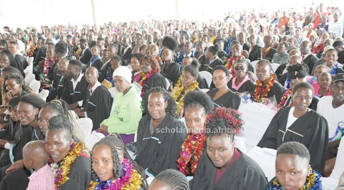 Ekerubo Gietai TTI holds maiden graduation, smells national status Graduands follow proceedings during their graduation on April 6, 2023, at Ekerubo Gietai TTI, Nyamira County. Over 500 of them graduated. PHOTO/Dan Nyamanga, Scholar Media Africa.