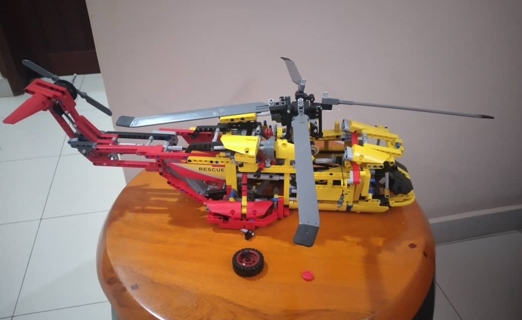 One of the helicopters in progress, built from scratch by Aleem. PHOTO/Courtesy.