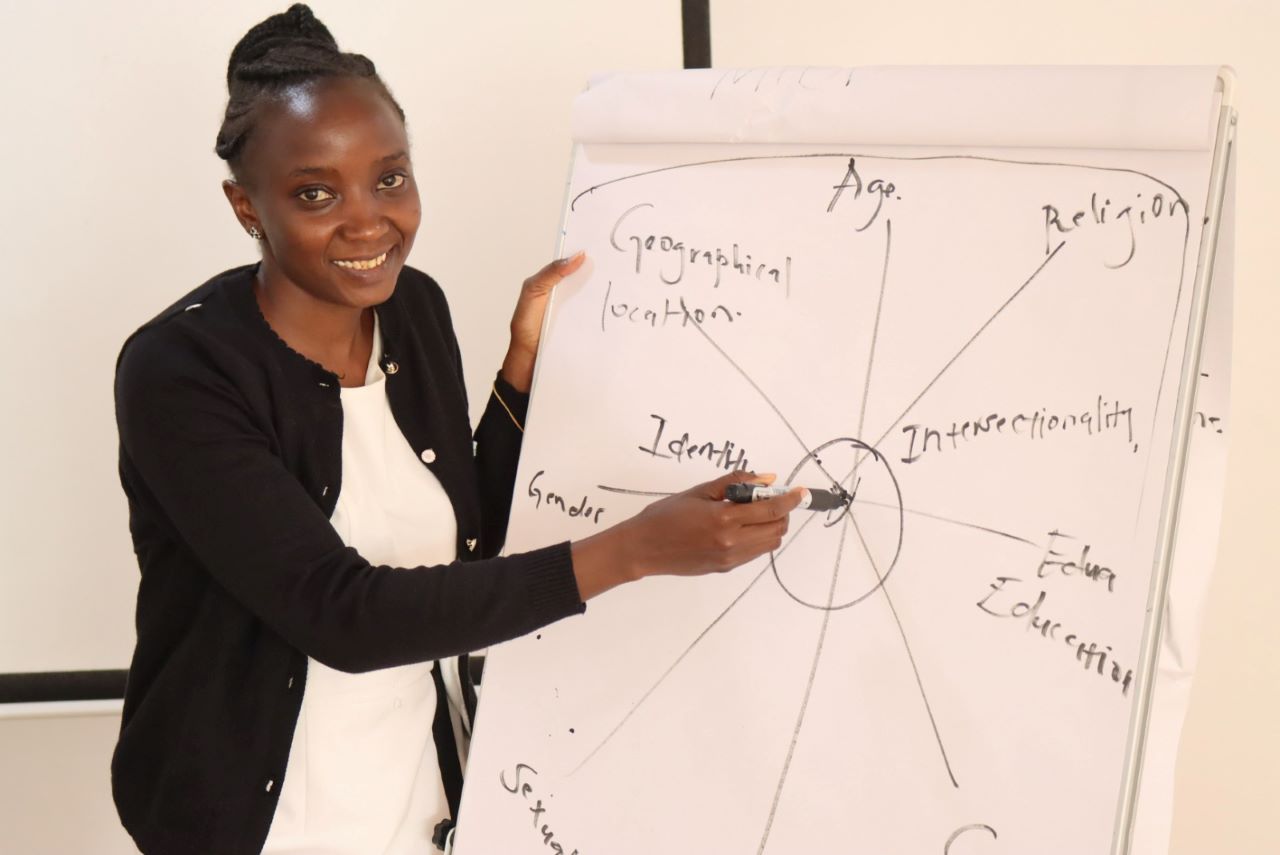 Faustine Chepchirchir, Advocacy Officer at CDSK, explains on how intersectionality limits access to SRHR. PHOTO/Courtesy.