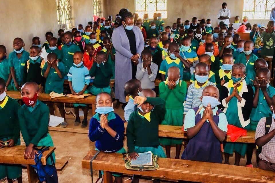 Primary school engagements on general wellness, mentorship and provision of menstrual products. PHOTO/Courtesy. 