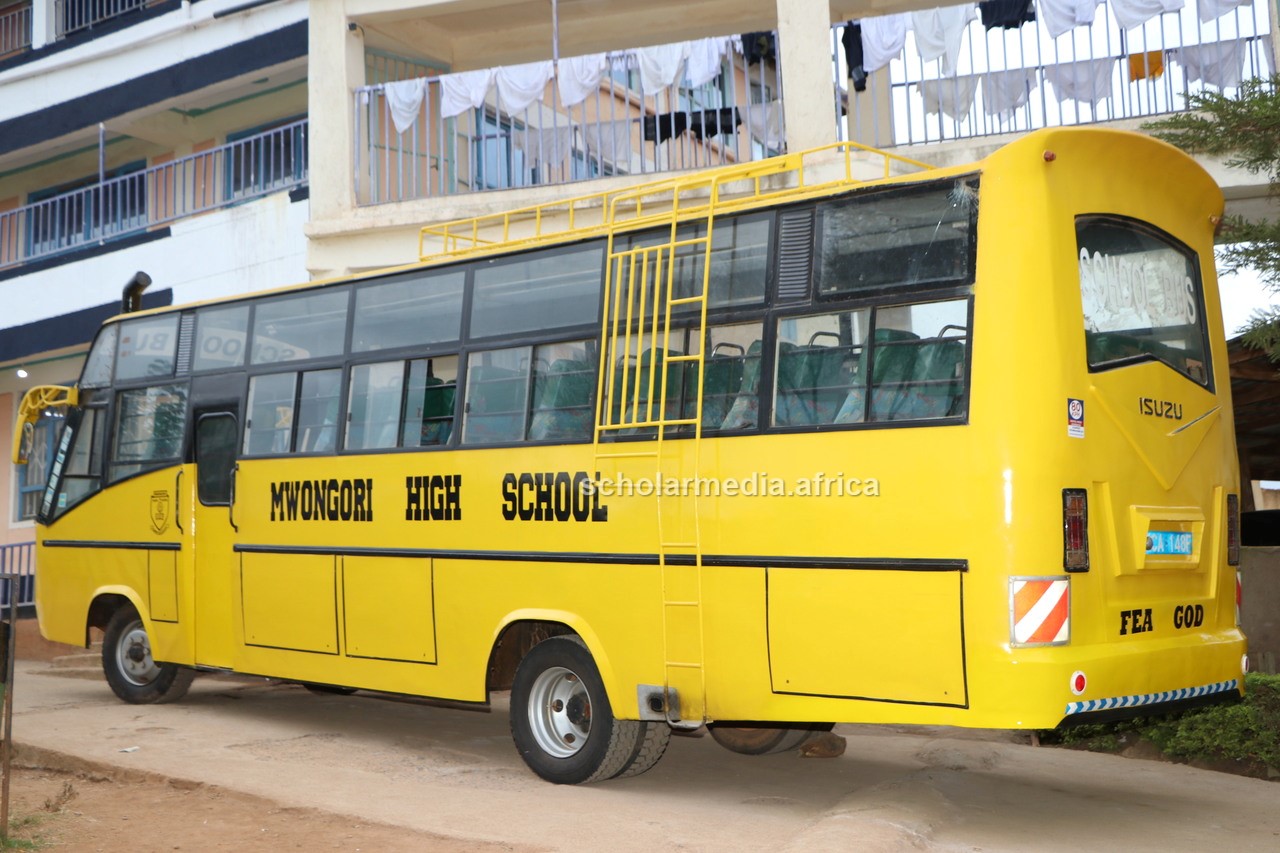 One of the two school buses owned by the school. They have been facelifted. PHOTO/Dan Nyamanga, Scholar Media Africa. 