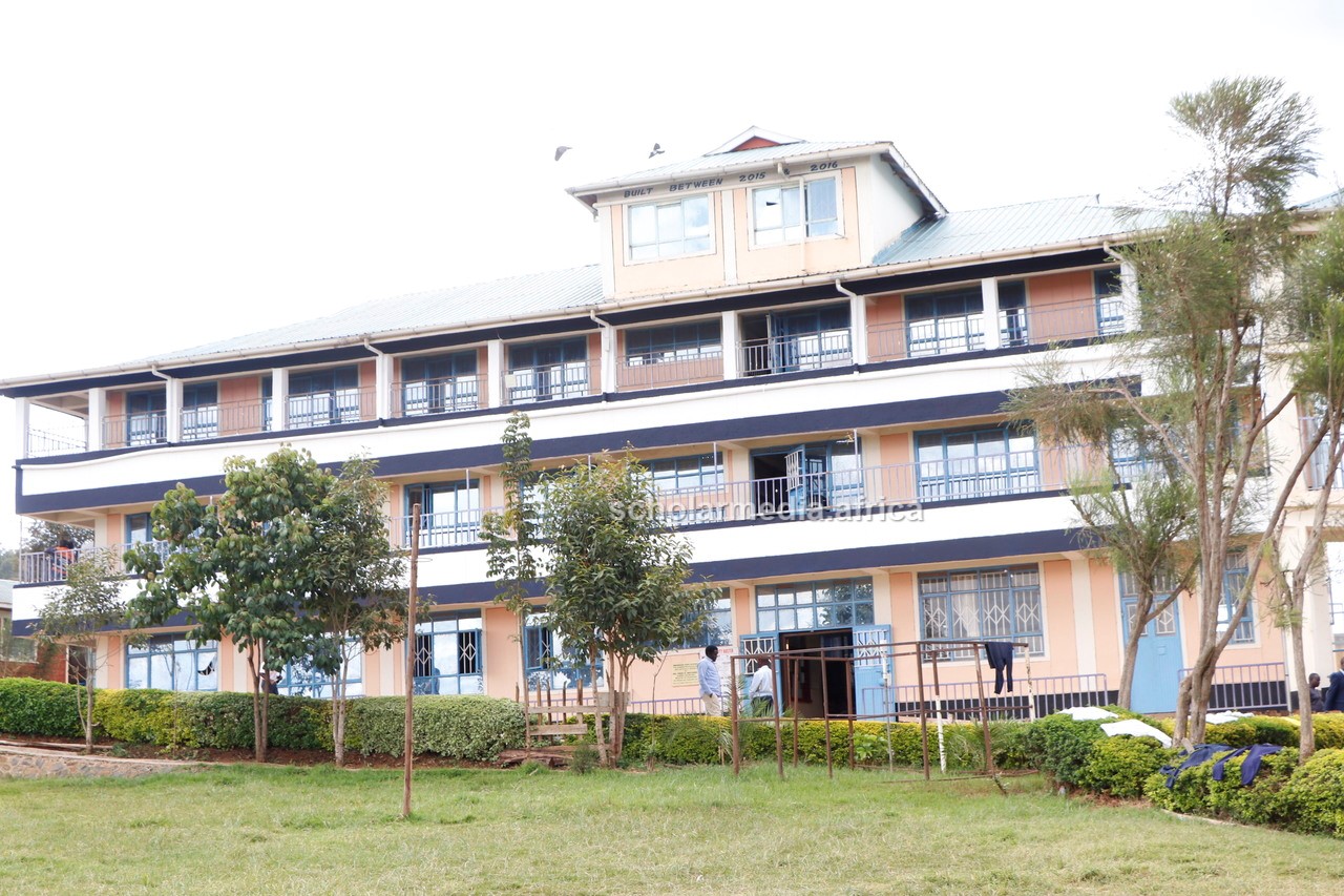 Newly-painted administration block, which also houses a section of the tuition block and two multi-purpose halls. PHOTO/Dan Nyamanga, Scholar Media Africa. 