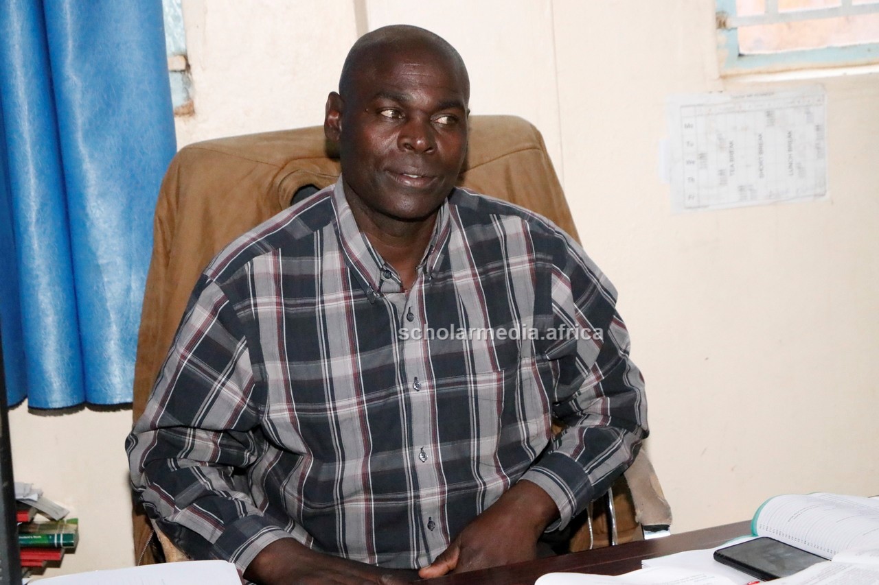 Kennedy Omariba, Deputy Principal Administration, during the interview. PHOTO/Dan Nyamanga, Scholar Media Africa. 