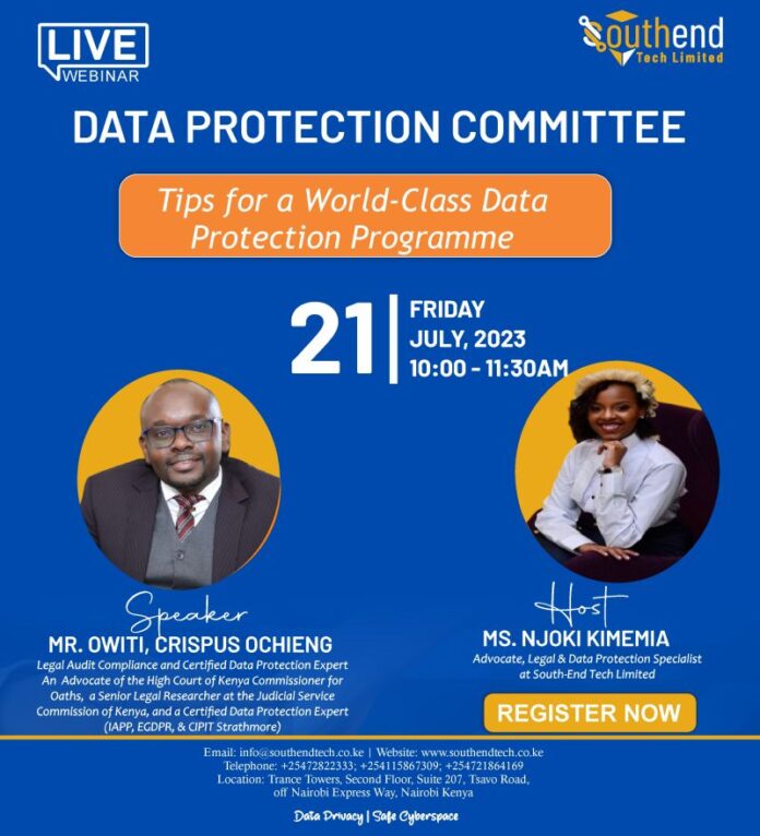 Details of the webinar concerning the World-Class data protection program. E-POSTER/Courtesy.