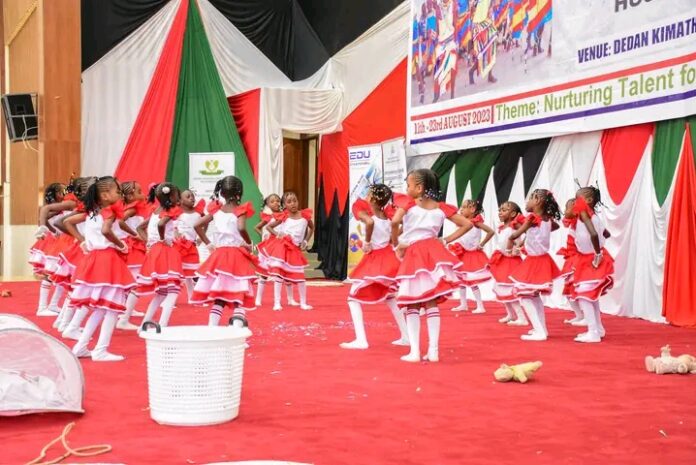 One of the teams performing live on stage during the 95th National Music Festivals in Dedan Kimathi University recently. PHOTO/Courtesy. One of the teams performing live on stage during the 95th National Music Festivals in Dedan Kimathi University recently. PHOTO/Courtesy.