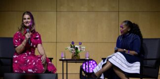 Empowering Women for Lasting Peace: Insights from Desmond Tutu Legacy Foundation event Melinda French Gates (left), philanthropist, global advocate for women and girls and co-founder of Bill and Melinda Gates Foundation and Nozipho Tshabalala, (right) CEO of Conversation Strategists and Global moderator during the 13th Desmond Tutu Peace Conferences. PHOTO/DTLF.