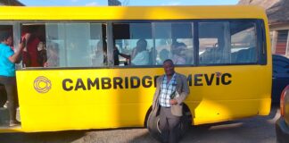 Cambridge Mevic School: Cultivating excellence through collaboration Joseph Charles, the Board of Management Chairperson, Cambridge Mevic School, poses for a photo as the other staff get ready for a ride after a consultative meeting on February 10, 2024. PHOTO/Bonface Otieno, Scholar Media Africa.